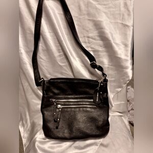 Great American Leather company  black pebbled leather crossbody bag